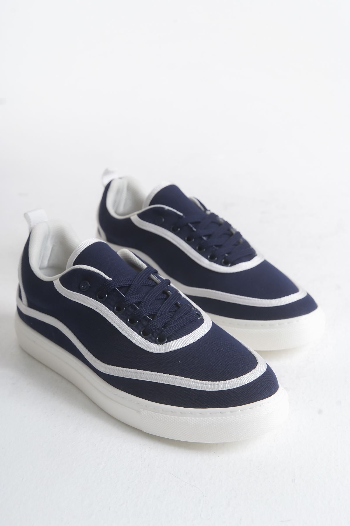 RS625 - Keten Erkek Spor Ayakkabı Lacivert Beyaz