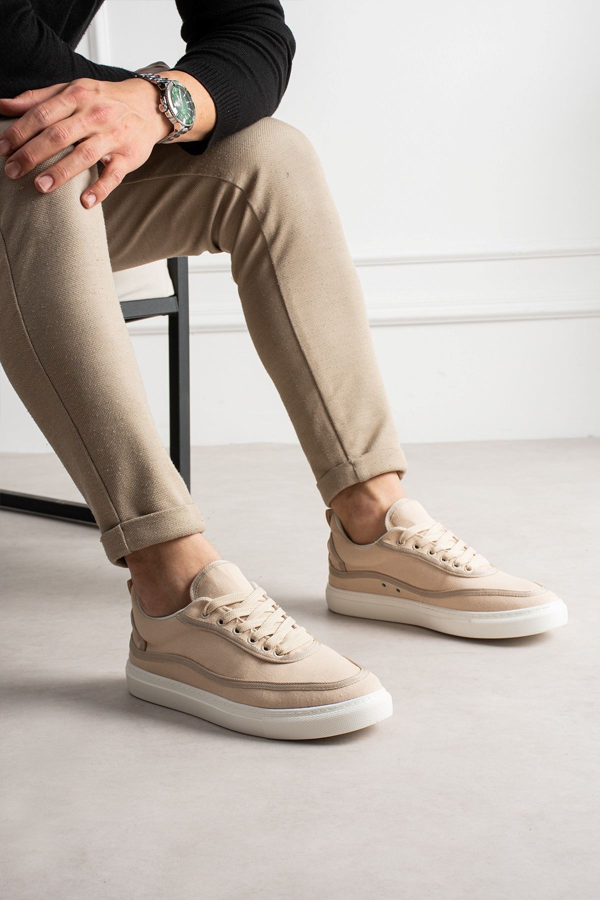 RS625 - Keten Erkek Spor Ayakkabı BEJ/BEJ