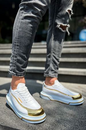 CH041 - CBT Renaissance Erkek Ayakkabı BEYAZ/ALTIN