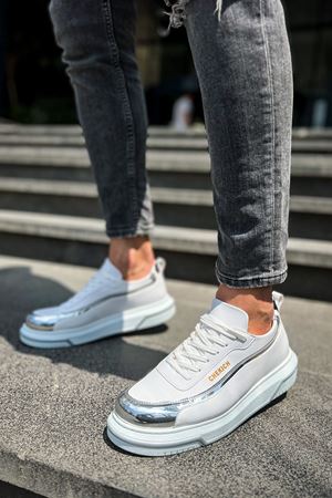 CH041 - CBT Renaissance Erkek Ayakkabı BEYAZ/GUMUS