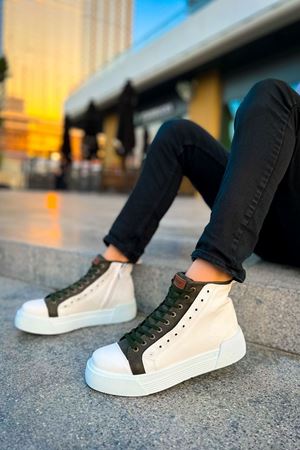 CH167 - GBT Blazer Erkek Bot BEYAZ / HAKI