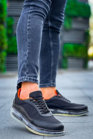 CH181 - RRT İpekyol  Erkek Ayakkabı SIYAH - TURUNCU