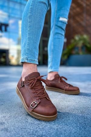CH191 - CKT Side Buckle Erkek Ayakkabı TABA