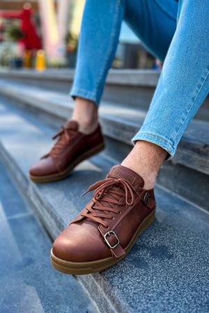 CH191 - CKT Side Buckle Erkek Ayakkabı TABA