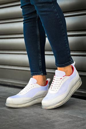 CH181 - RRT İpekyol  Erkek Ayakkabı BEYAZ / KIRMIZI