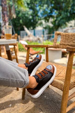 CH251 - GBT Mirror Furry Erkek Ayakkabı SIYAH/TABA