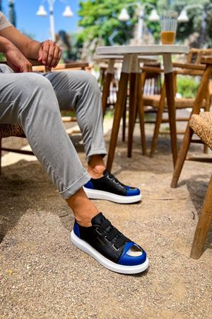 CH251 - GBT Mirror Furry Erkek Ayakkabı SIYAH/SAX MAVI