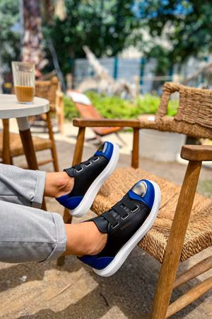 CH251 - GBT Mirror Furry Erkek Ayakkabı SIYAH/SAX MAVI