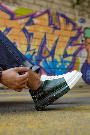 CH254 - CBT Pittura Erkek Ayakkabı 437 BEYAZ / YESIL / SIYAH