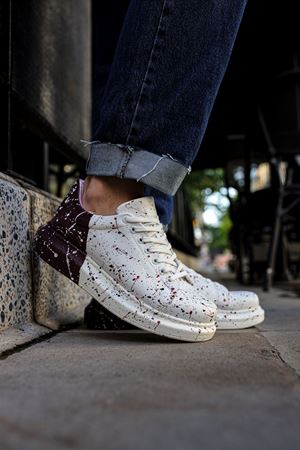 CH254 - CBT Pittura Erkek Ayakkabı 517 KIRMIZI / SIYAH / KOYU MOR SPLUSH