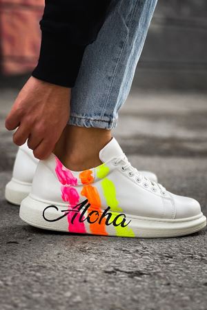 CH254 - CBT Pittura Erkek Ayakkabı 501 ALOHA SARI PEMBE BEYAZ