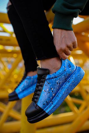 CH254 - CST Pittura Erkek Ayakkabı 478 MAVI / SIYAH  PÜSKÜRTME