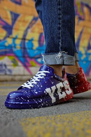 CH254 - CBT Pittura Erkek Ayakkabı 441 MAVI / KIRMIZI YES