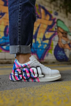 CH254 - CBT Pittura Erkek Ayakkabı 486 PEMBE / MAVI COOL