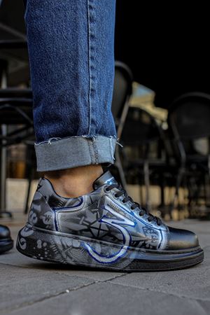 CH254 - CST Pittura Erkek Ayakkabı 480  MAVI / BEYAZ GRAFITI