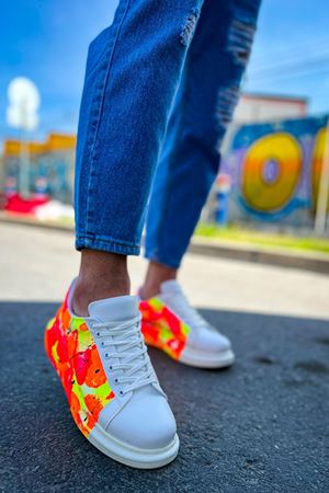 CH254 - CBT Pittura Erkek Ayakkabı 535 NEON TURUNCU / SIYAH YAĞMUR