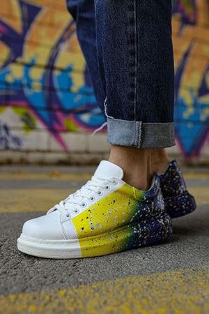 CH254 - CBT Pittura Erkek Ayakkabı 408 P SARI / LACIVERT