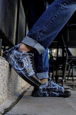 CH254 - CST Pittura Erkek Ayakkabı 480  MAVI / BEYAZ GRAFITI