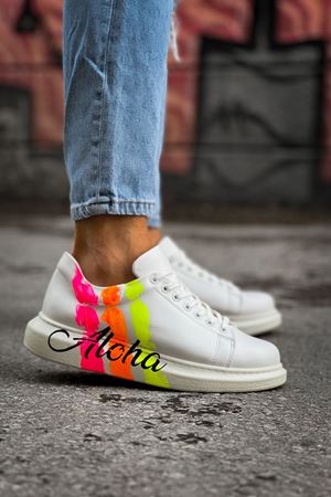 CH254 - CBT Pittura Erkek Ayakkabı 501 ALOHA SARI PEMBE BEYAZ