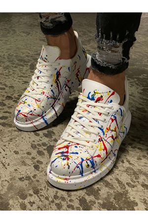 CH254 - CBT Pittura Erkek Ayakkabı 414 SARI / KIRMIZI PÜSKÜRTME