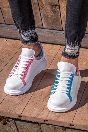 CH254 - CBT Pittura Erkek Ayakkabı 420 MAVI-PEMBE ISLEME