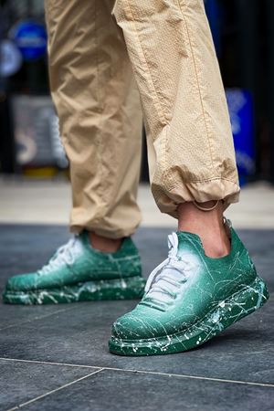 CH307 - Renkli Tricot Erkek Ayakkabı Yeşil Splush