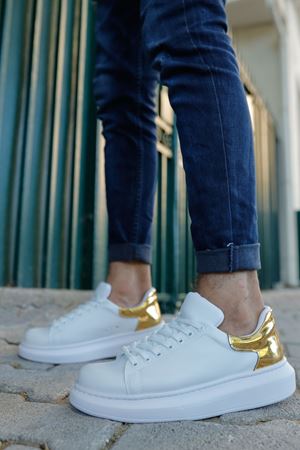 CH259 - ABT Specchio Erkek Ayakkabı BEYAZ/ALTIN