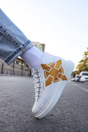 CH263 - CBT Lyse Erkek Ayakkabı 458 BEYAZ / SARI ARROW