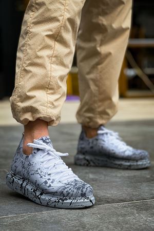 CH307 - Renkli Tricot Erkek Ayakkabı Gri Splush
