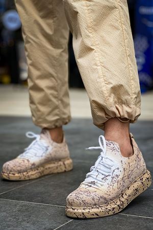 CH307 - Renkli Tricot Erkek Ayakkabı Kum Splush