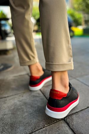 CH979 - Santoni GBT Spor Erkek Ayakkabı SIYAH/KIRMIZI