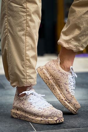 CH307 - Renkli Tricot Erkek Ayakkabı Kum Splush