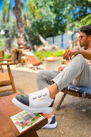 CH251 - GBT Mirror Furry Erkek Ayakkabı BEYAZ/ANTRASIT