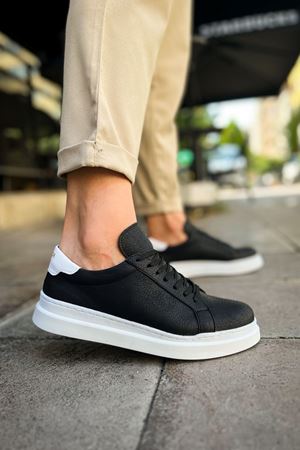 CH979 - Santoni GBT Spor Erkek Ayakkabı SIYAH/BEYAZ