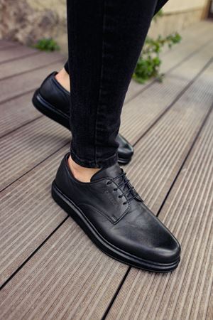 CH003 - DST Classica Pelle Di Cuoio Erkek Ayakkabı SIYAH