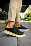 CH979 - Santoni GBT Spor Erkek Ayakkabı SIYAH/SARI