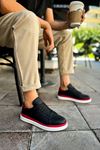 CH979 - Santoni GBT Spor Erkek Ayakkabı SIYAH/KIRMIZI